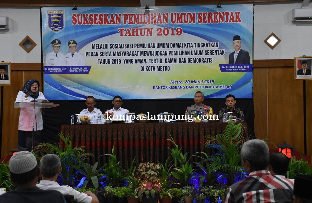 Kesbangpol Metro Sosialisasi Pemilihan Umum Damai Tahun 2019