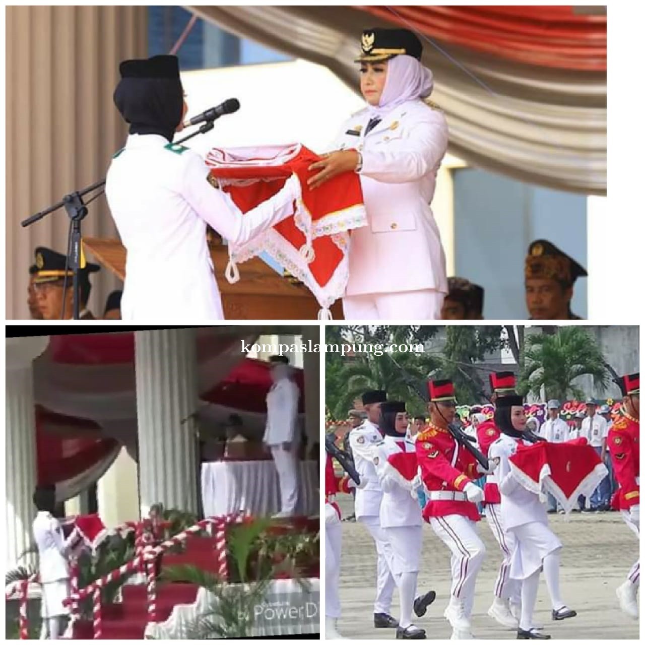 Bupati Tulang Bawang Hj. Winarti SE.MH, Pimpin Langsung Upacara HUT RI ke 74