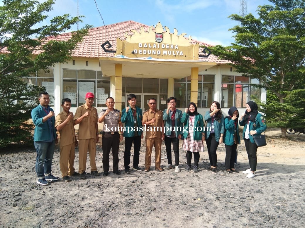 Desa Gedung Mulya Kabupaten Mesuji Kedatangan Mahasiswa KKN Dari Universitas Lampung 