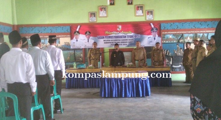 Sebanyak 47 Orang Badan Permusyawaratan Tiyuh(BPT)Kecamatan Gunung Agung, Kabupaten Tubaba Dilantik