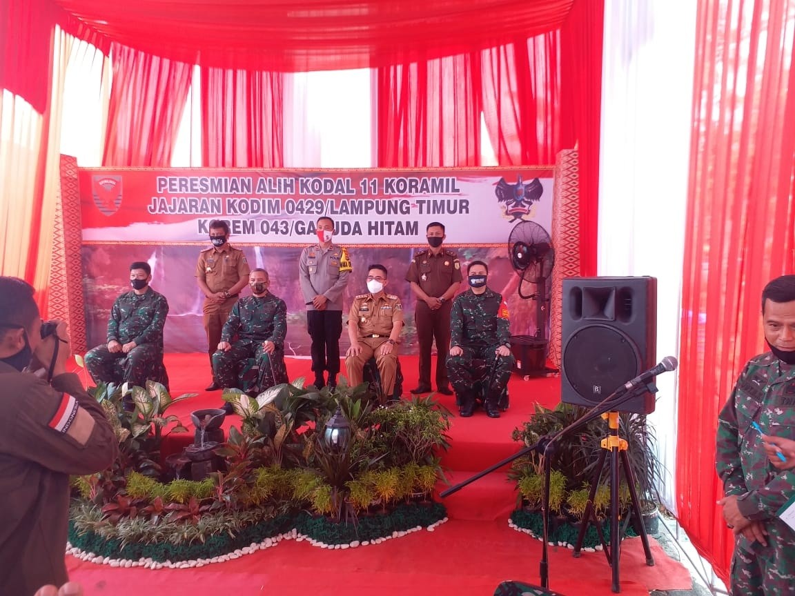 Danrem 043 Garuda Hitam Resmikan Kodal Kodim 0429 Lampung Timur