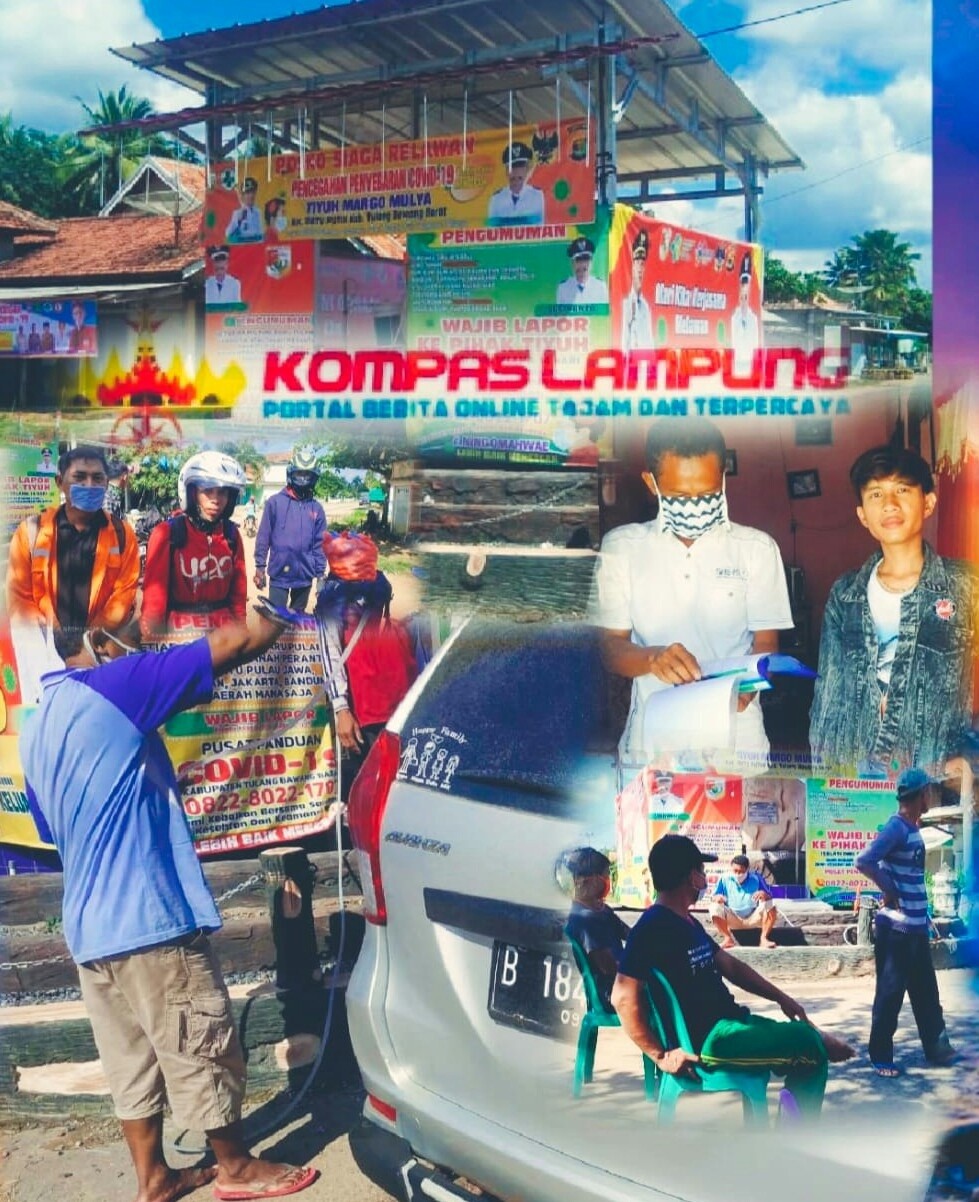 Pemerintah Margo Mulyo Tubaba Dirikan Posko Penjagaan Tepat Di Pintu Masuk Tugu Tiyuh Margo Mulyo 