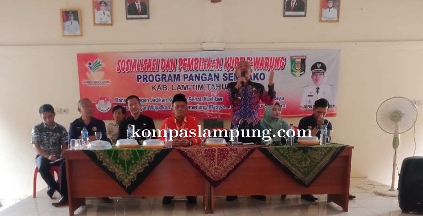 Dinsos Lamtim Menggelar Sosialisasi Dan Pembinaan Kube E-Warung Program Sembako 