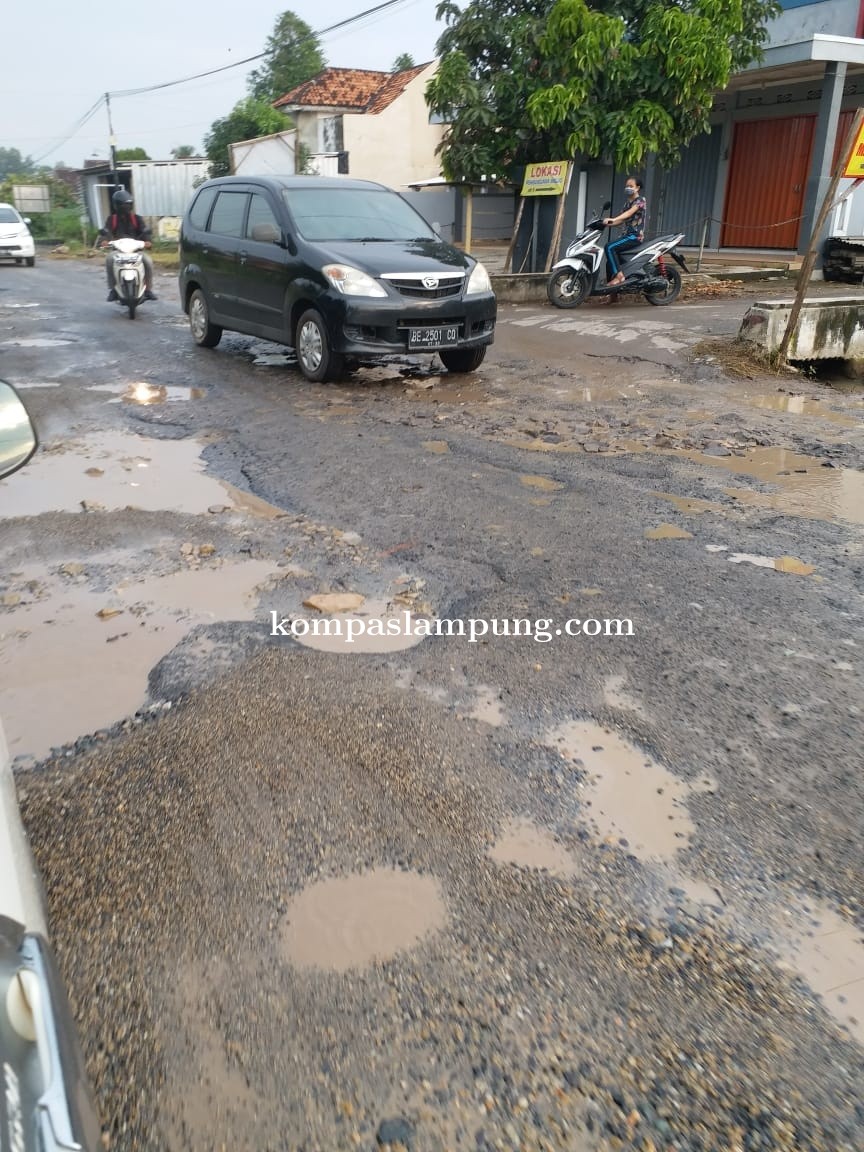 Jalan Provinsi Lintas Penghubung Antar Kabupaten Kota Rusak Parah
